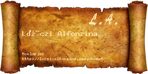 Lóczi Alfonzina névjegykártya